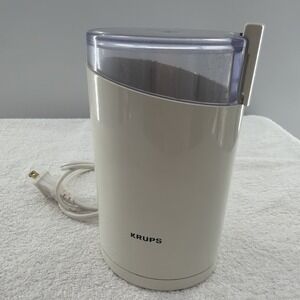 Krups 203 One Touch Coffee Bean Spice Mill Grinder White Tested
